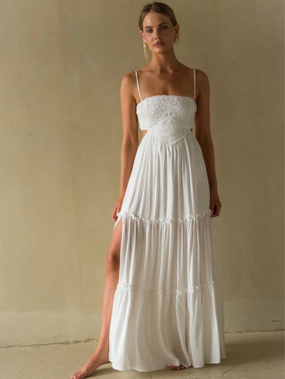 American Threads Aylani Lace Cutout Maxi Dress- M - Picture 4 of 6
